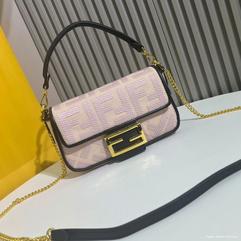 HOT FF Baguette Cherry In Canvas Bag Motif Fendi Mini 0715